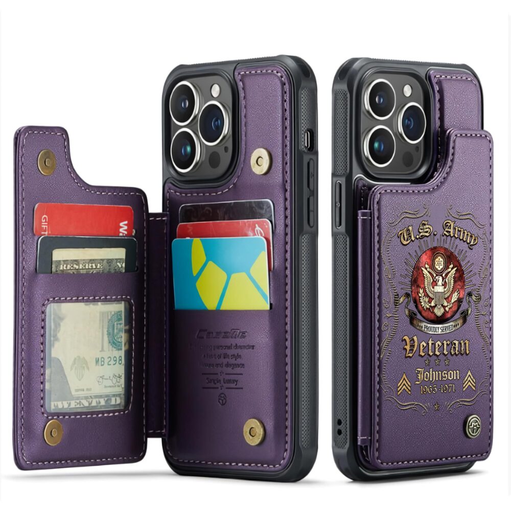 US Army, This We’ll Defend - Leather Flip Phone Case - Image 6