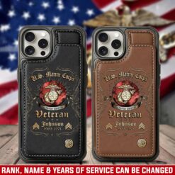 US Marine Corps, Duty, Honor, Country - Leather Flip Phone Case