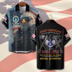 US Air Force , No One Fights Alone - Short Sleeve Button Shirt