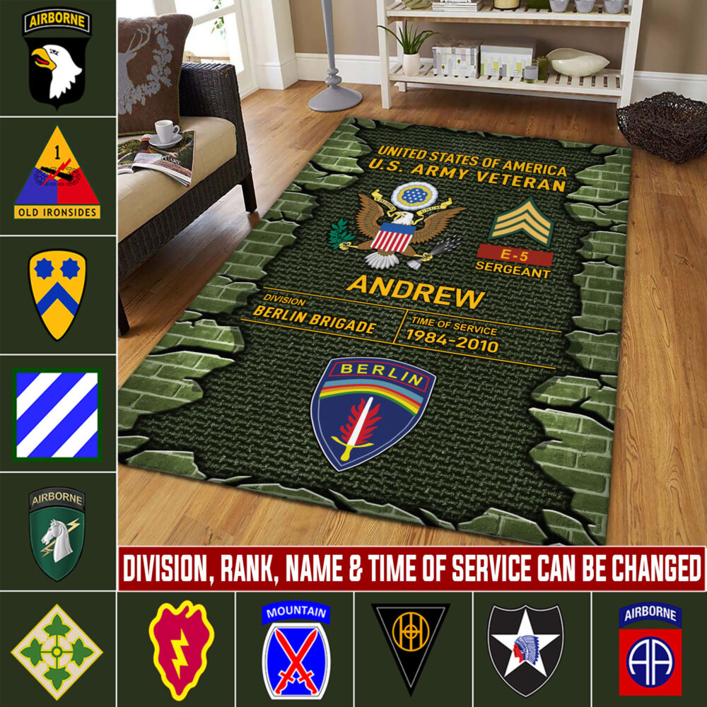 Army Division, No One Gets Left Behind - Rug 48x63in
