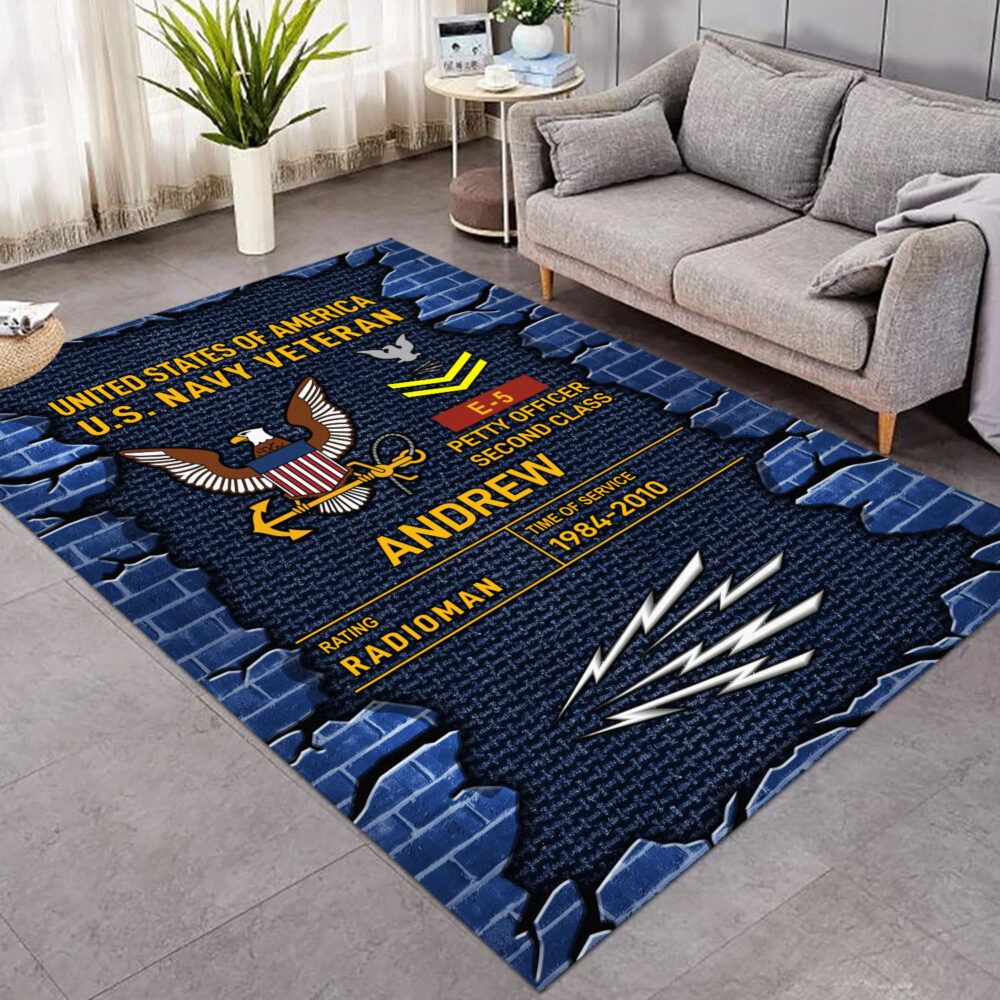 Navy Rating, E 6 Red - Rug 48x63in - Image 3