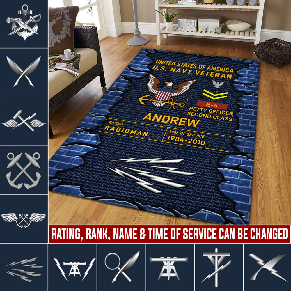 Navy Rating, E 6 Red - Rug 48x63in