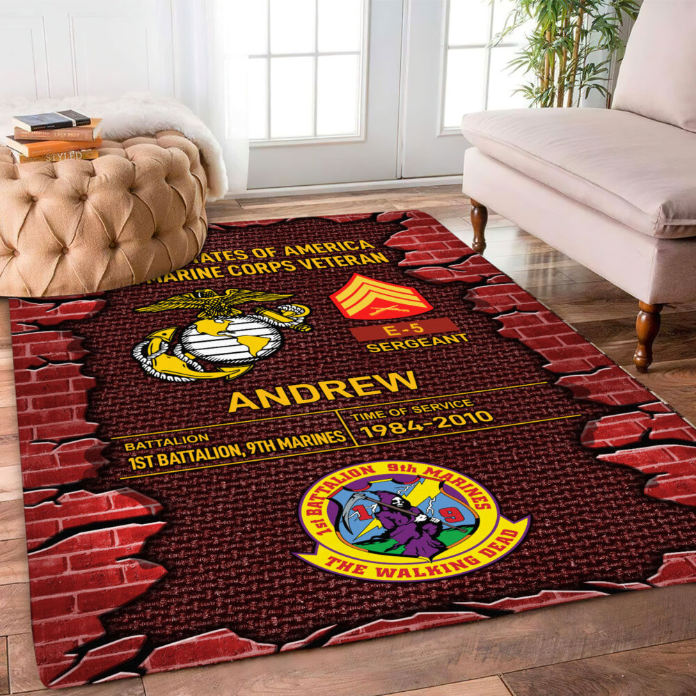 Marine Battalions, Always Remember, Never Forget - Rug 80x58in - Image 2