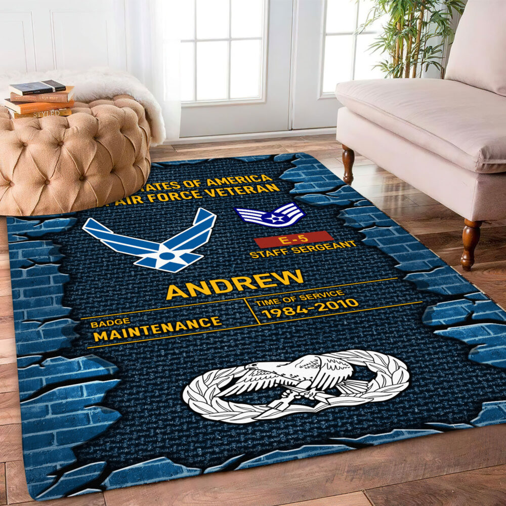 Air Force Badge, E 8 Air Force First Sergeant - Rug 80x58in - Image 2