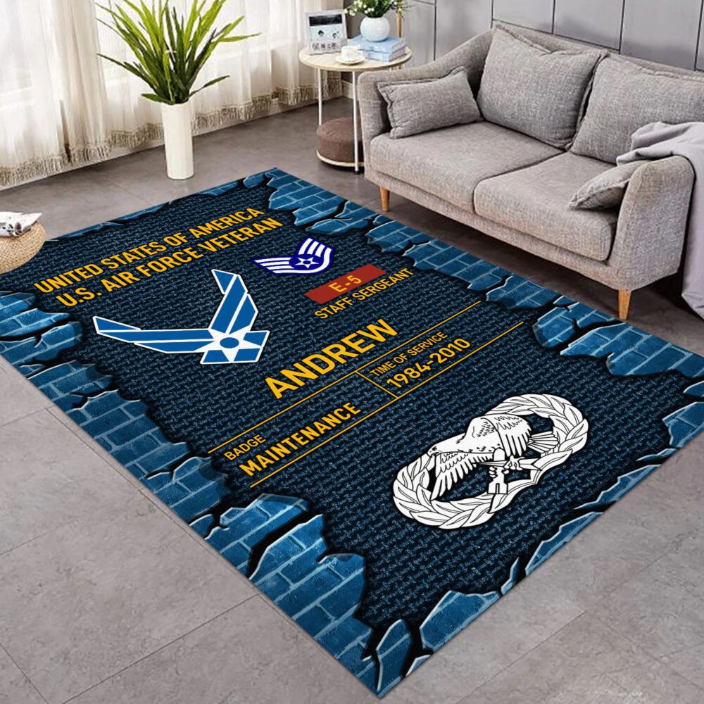 Air Force Badge, E 8 Air Force First Sergeant - Rug 80x58in - Image 3