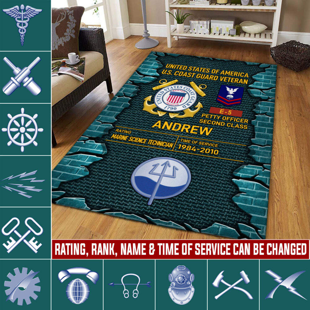 Coast Guard Rating, E 8 Gold - Rug 39x60in
