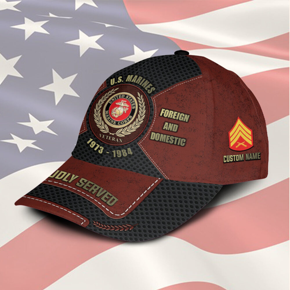 US Marine Corps, American By Birth, Veteran By Choice - Classic Cap - Image 2