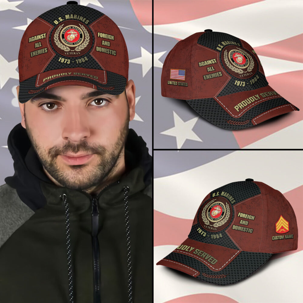 US Marine Corps, American By Birth, Veteran By Choice - Classic Cap - Image 3