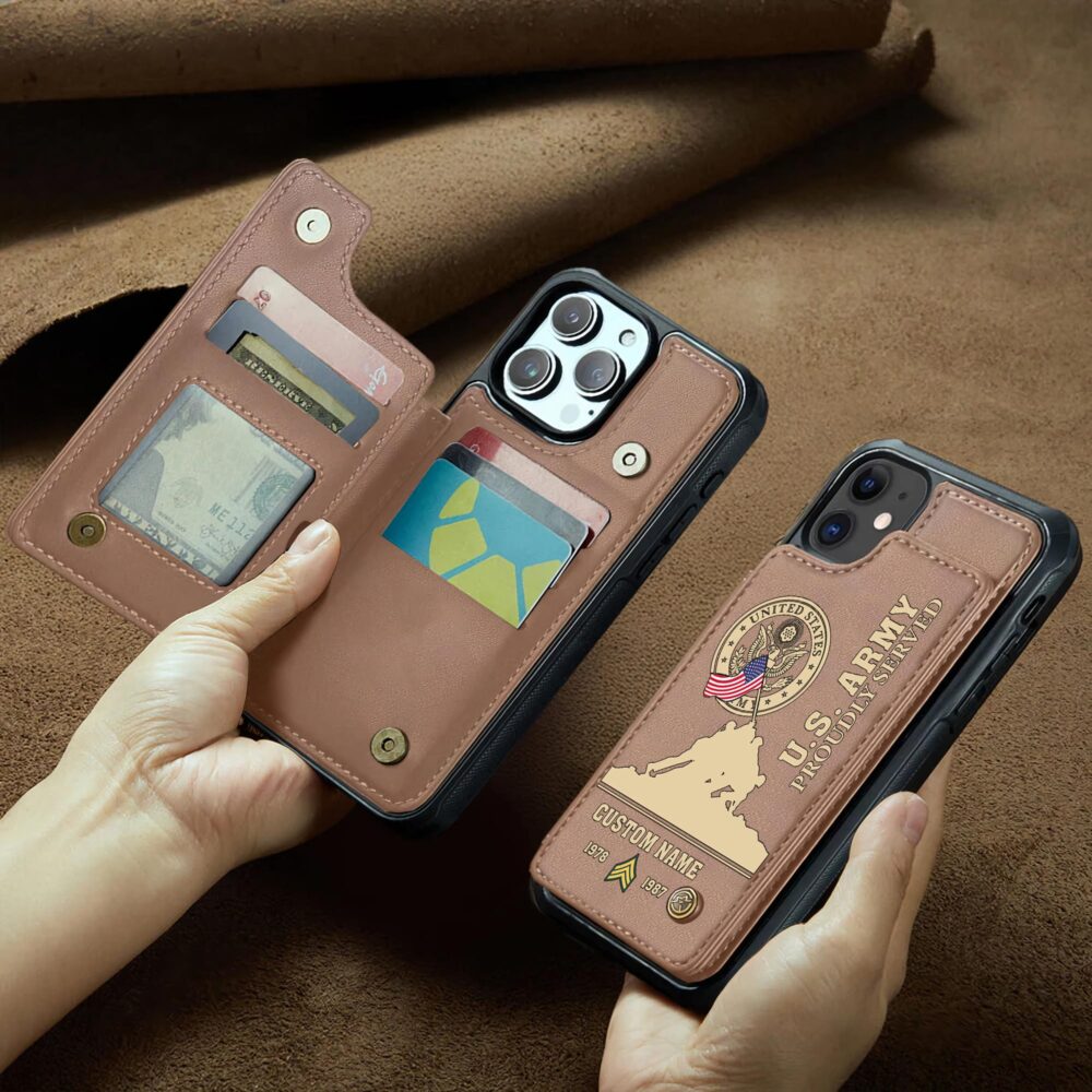 US Army, O 5 Army Lieutenant Colonel - Leather Flip Phone Case - Image 2