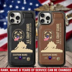 US Coast Guard, No One Fights Alone - Leather Flip Phone Case