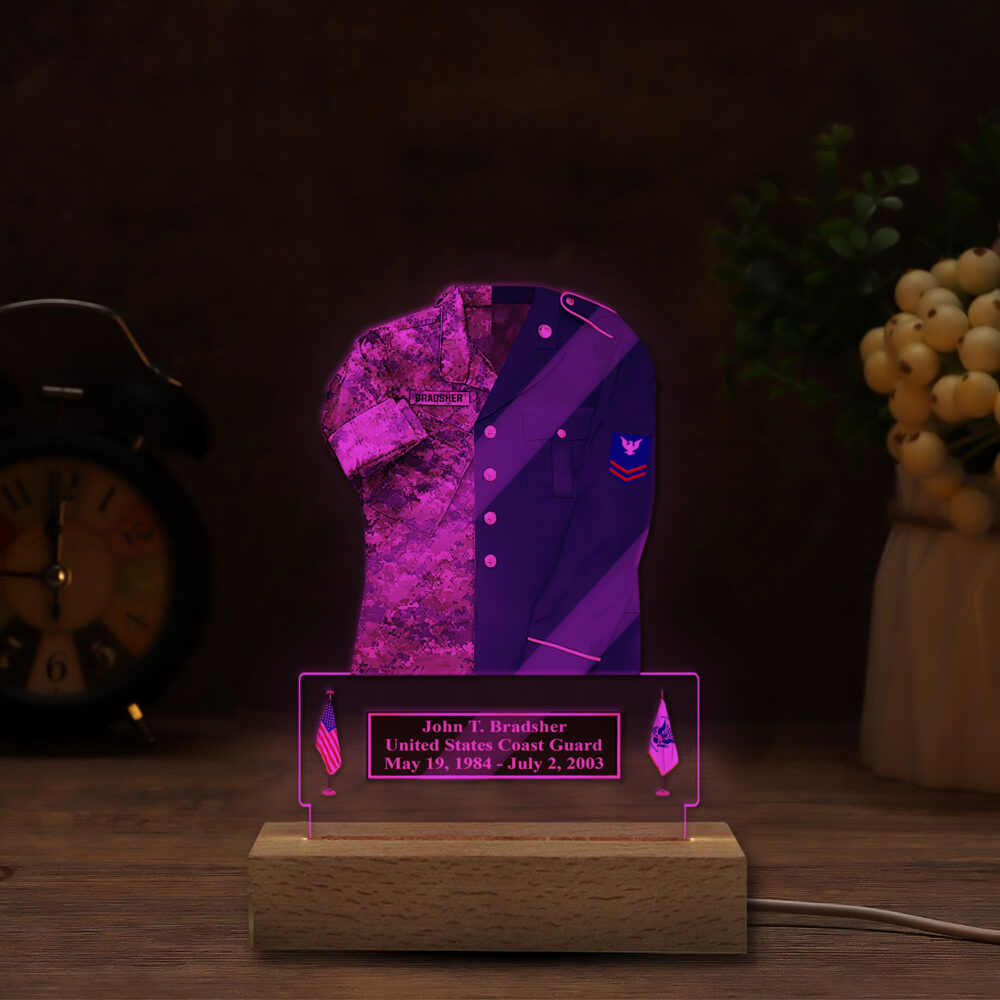 US Coast Guard, All Gave Some, Some Gave All - Personalized Led Lamp - Image 4