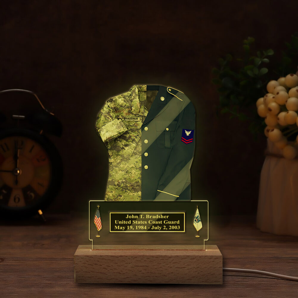 US Coast Guard, All Gave Some, Some Gave All - Personalized Led Lamp - Image 5