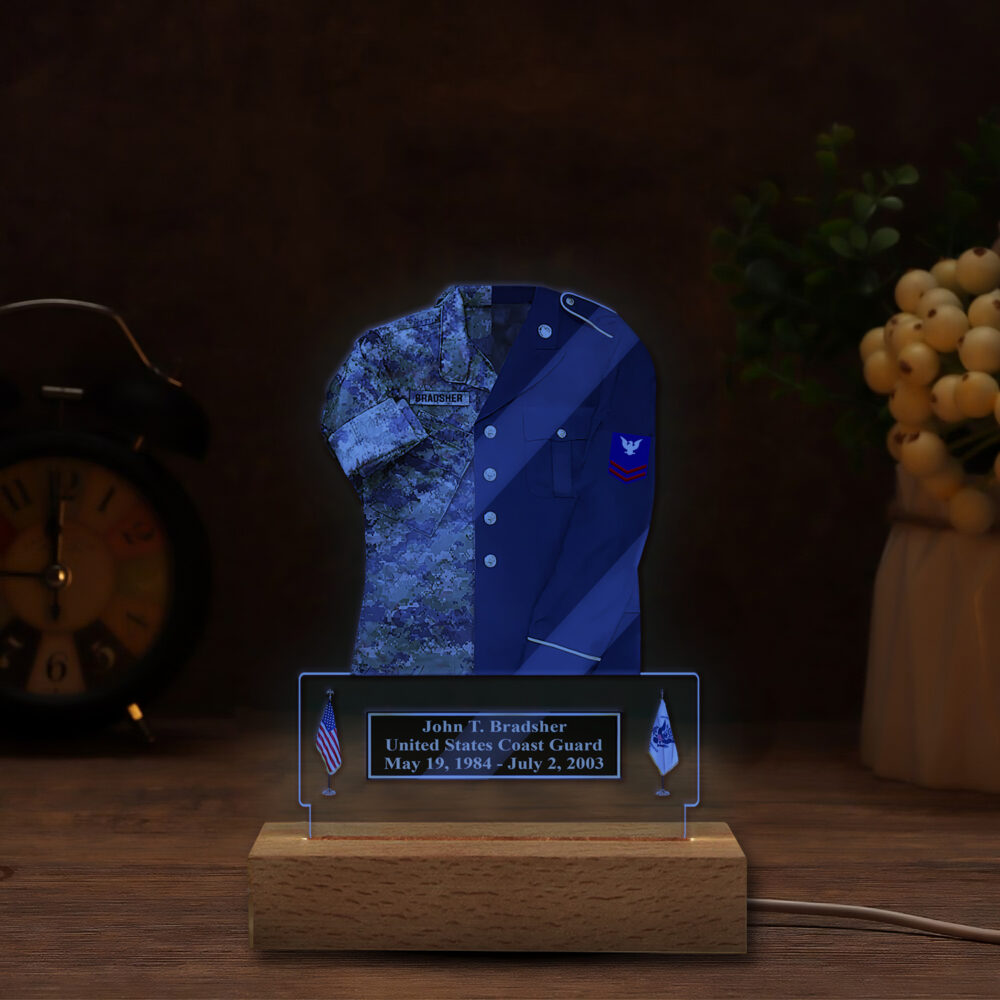 US Coast Guard, All Gave Some, Some Gave All - Personalized Led Lamp - Image 6