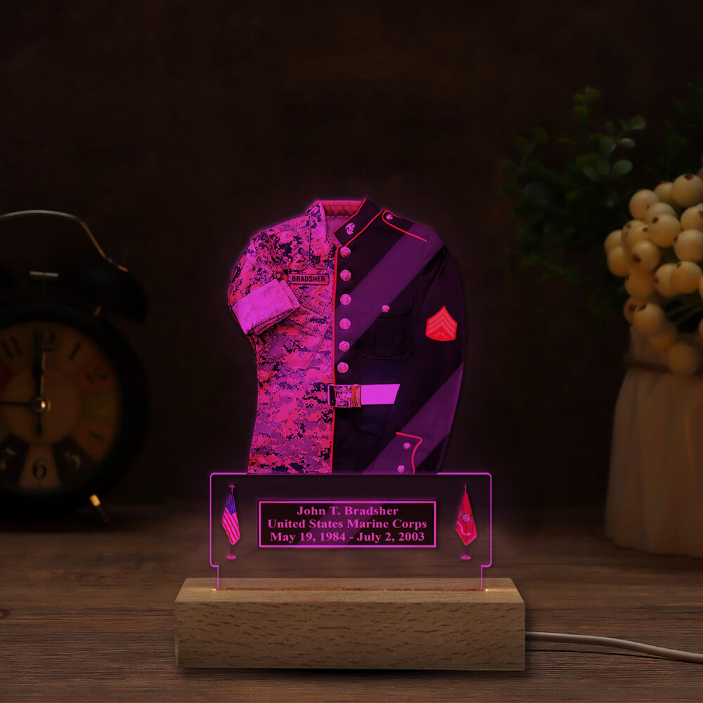 US Marine Corps, E 9 Marines Master Gunnery Sergeant - Personalized Led Lamp - Image 4