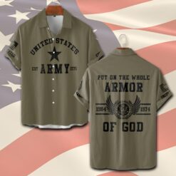 US Army, No One Fights Alone - Short Sleeve Button Shirt
