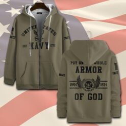 US Navy, American By Birth, Veteran By Choice - Zip Hoodie