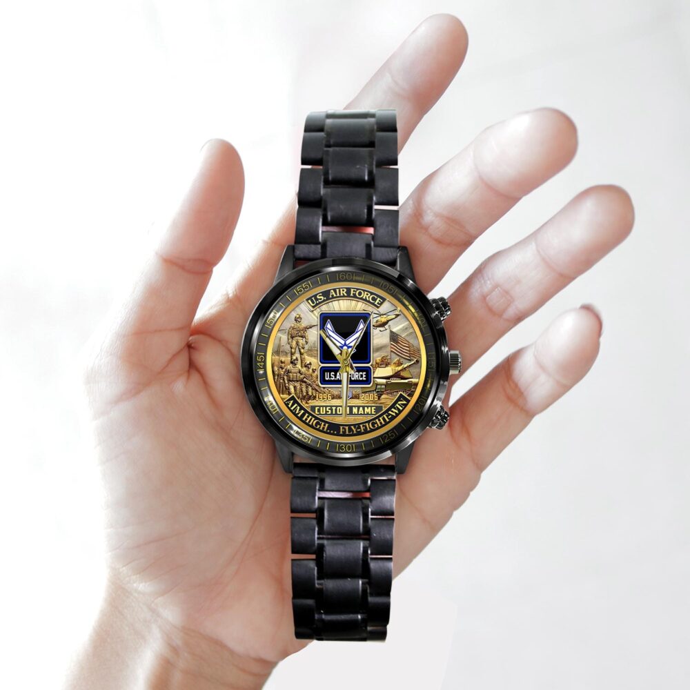 US Air Force, I Walked The Walk - Black Stainless Steel Watch - Image 2