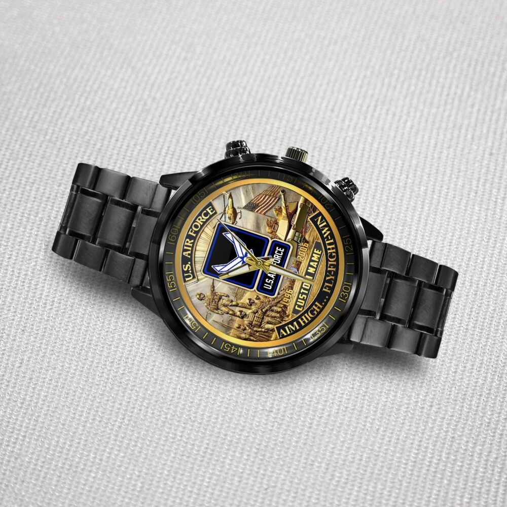 US Air Force, I Walked The Walk - Black Stainless Steel Watch - Image 3