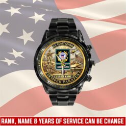 US Coast Guard, Once A Coastie, Always A Coastie - Black Stainless Steel Watch