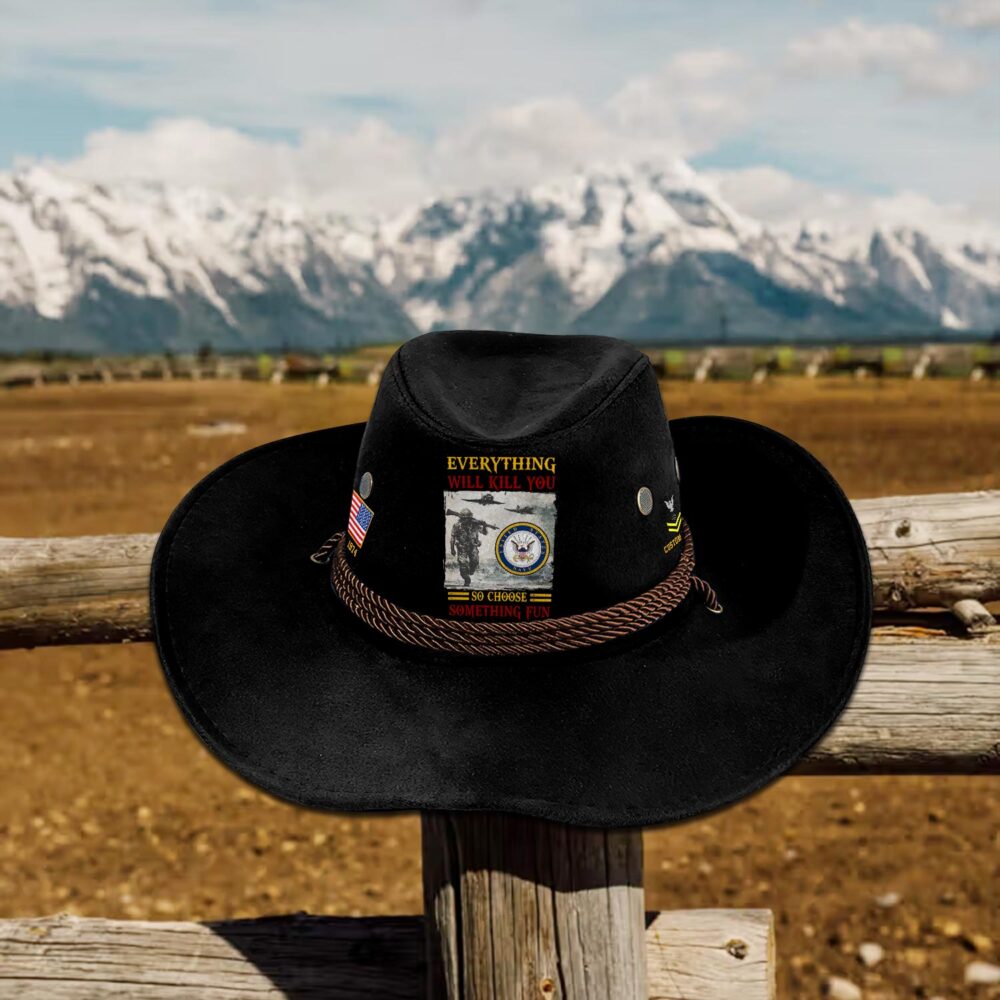 US Navy, E 6 Red - Cowboy Hat - Image 4