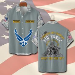US Air Force , American By Birth, Veteran By Choice - Short Sleeve Button Shirt