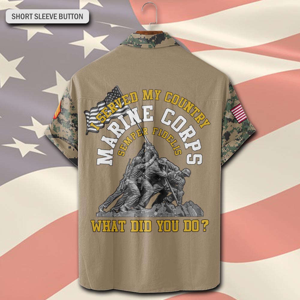 US Marine Corps, E 7 Marines Gunnery Sergeant - Short Sleeve Button Shirt - Image 3