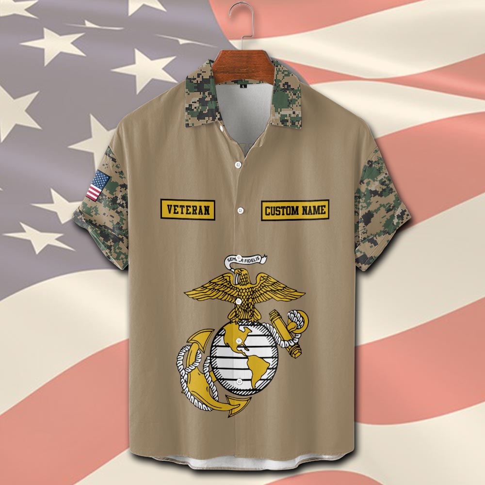 US Marine Corps, E 7 Marines Gunnery Sergeant - Short Sleeve Button Shirt - Image 2