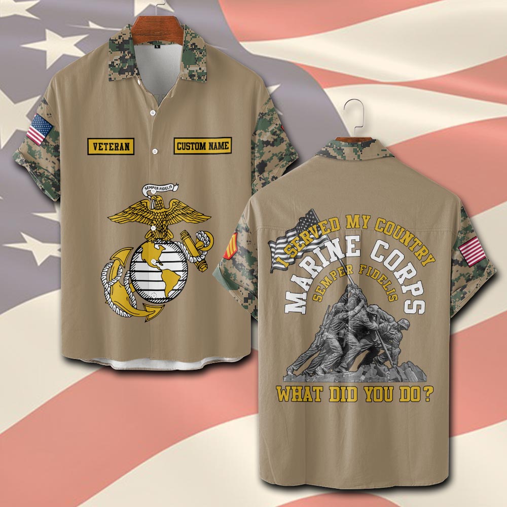 US Marine Corps, E 7 Marines Gunnery Sergeant - Short Sleeve Button Shirt