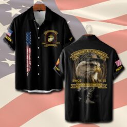 US Marine Corps, American By Birth, Veteran By Choice - Short Sleeve Button Shirt