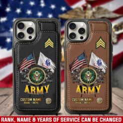 US Army, E 5 Army Specialist - Leather Flip Phone Case