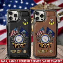 US Navy, E 6 Red - Leather Flip Phone Case