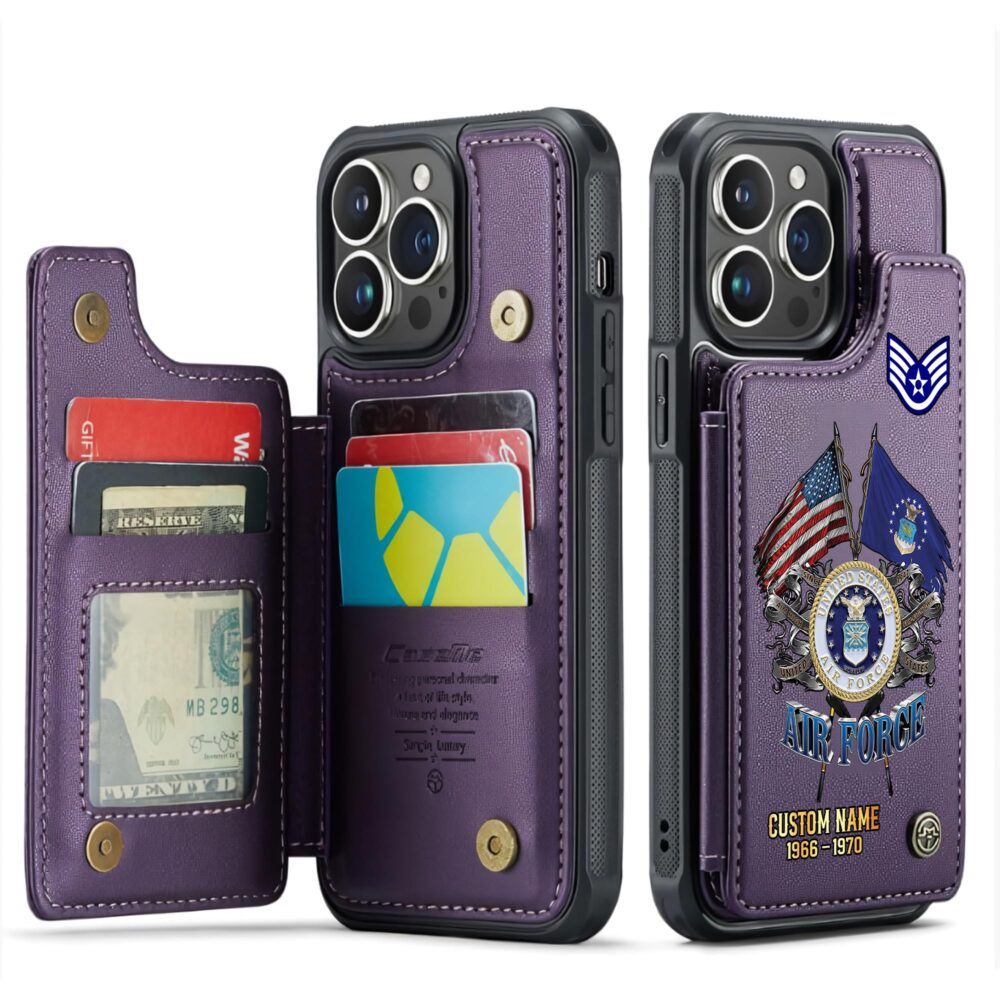 US Air Force , E 8 Air Force Senior Master Sergeant - Leather Flip Phone Case - Image 6