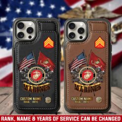 US Marine Corps, E 4 Marines Corporal - Leather Flip Phone Case