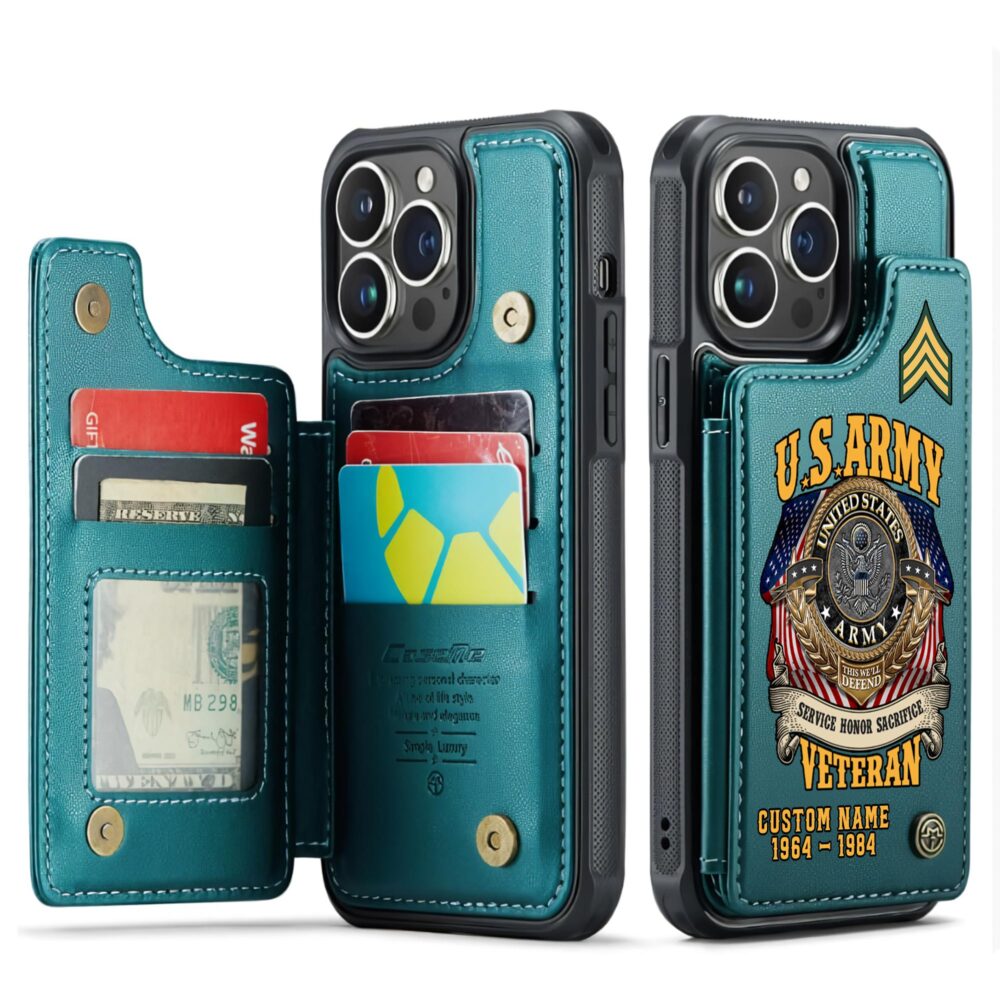 US Army, O 2 Army First Lieutenant - Leather Flip Phone Case - Image 5