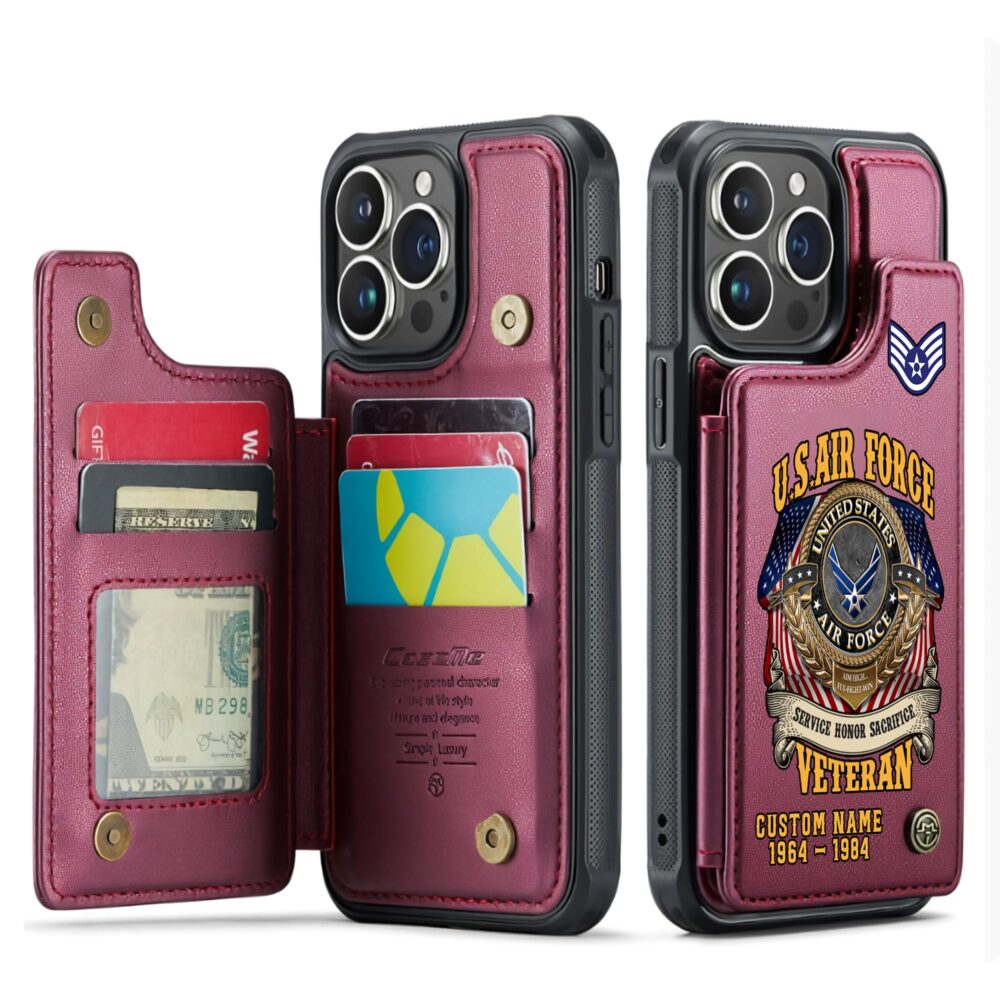 US Air Force , Always Remember, Never Forget - Leather Flip Phone Case - Image 4