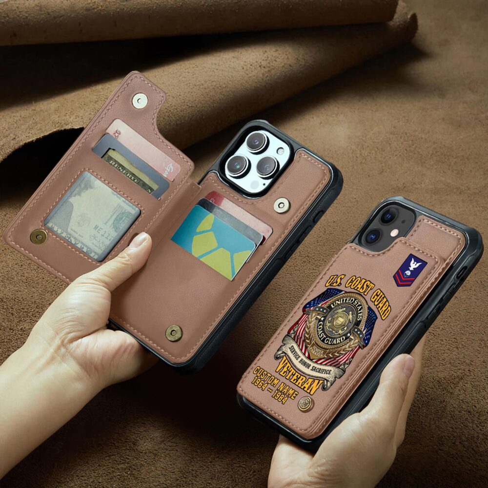 US Coast Guard, E 2 White - Leather Flip Phone Case - Image 2