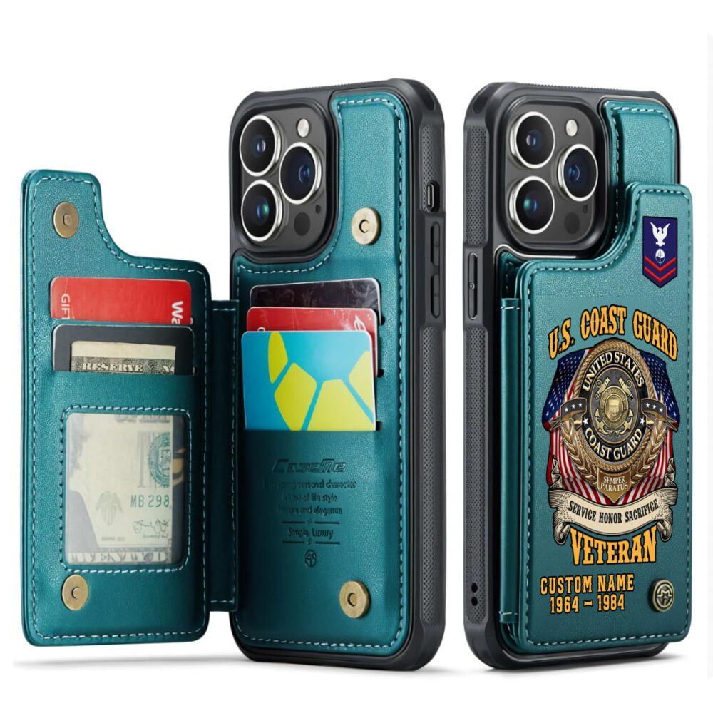 US Coast Guard, E 2 White - Leather Flip Phone Case - Image 5