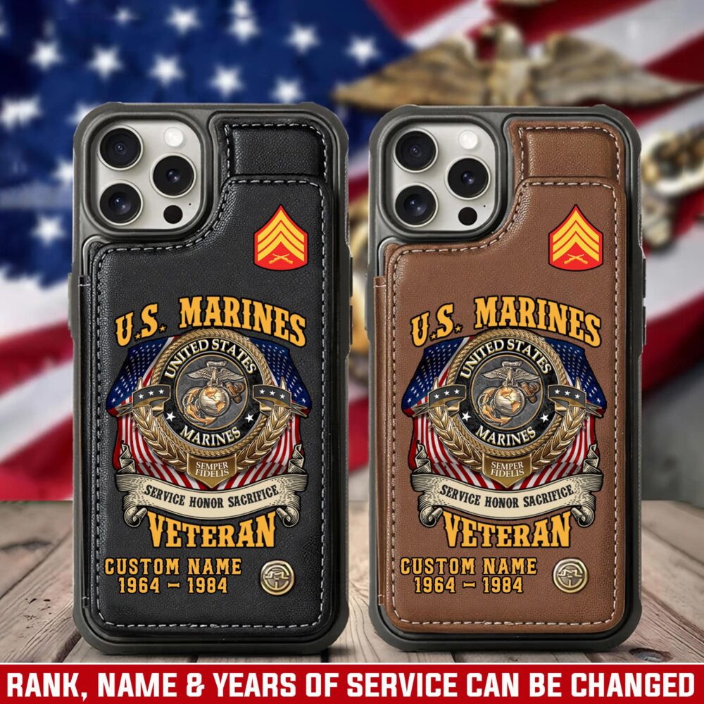 US Marine Corps, No One Gets Left Behind - Leather Flip Phone Case