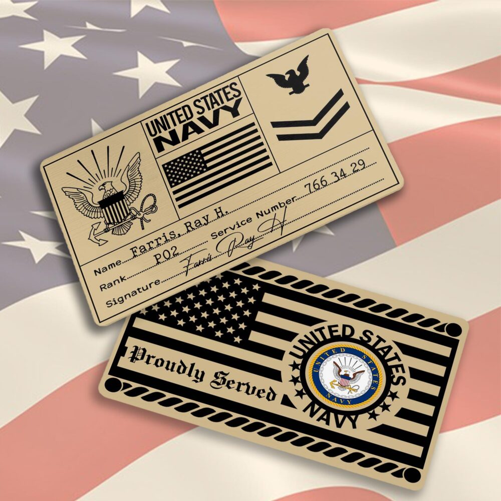 US Navy, Freedom Isn't Free - Printed Metal Card - Image 3