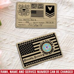 US Coast Guard, Thank a Veteran - Printed Metal Card