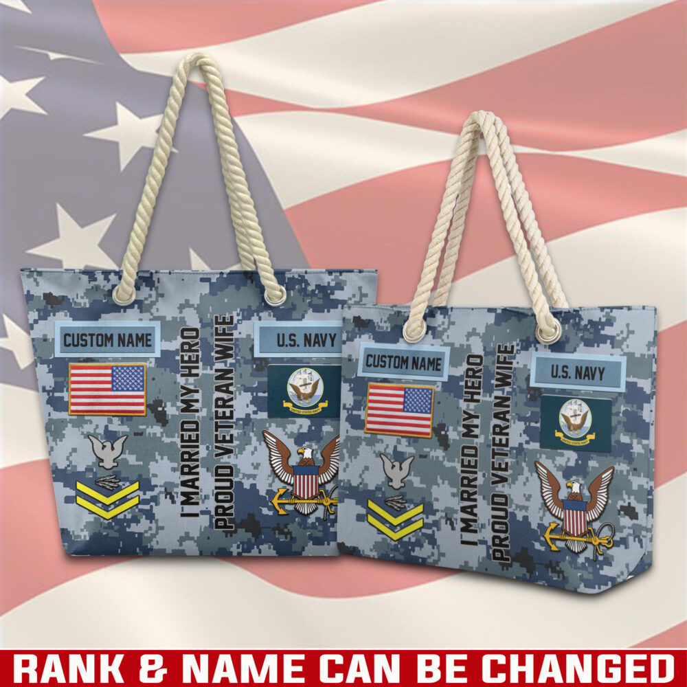 US Navy, Proud To Have Served - Beach Bag