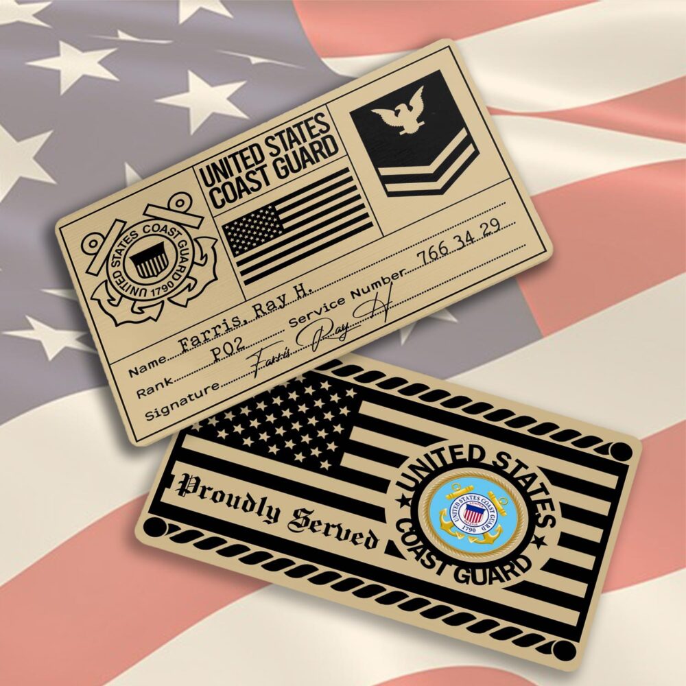 US Coast Guard, Thank a Veteran - Printed Metal Card - Image 3