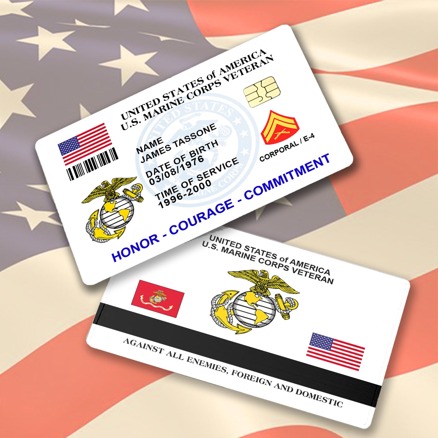 US Marine Corps - Printed Metal Card - THPCCustom25090401