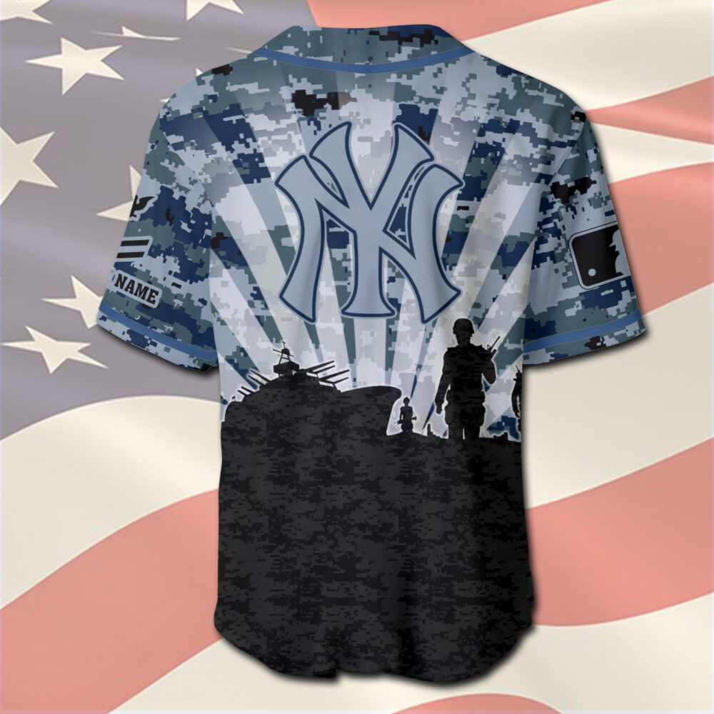 US Navy, E 2 Blue - Baseball Jersey - Image 3