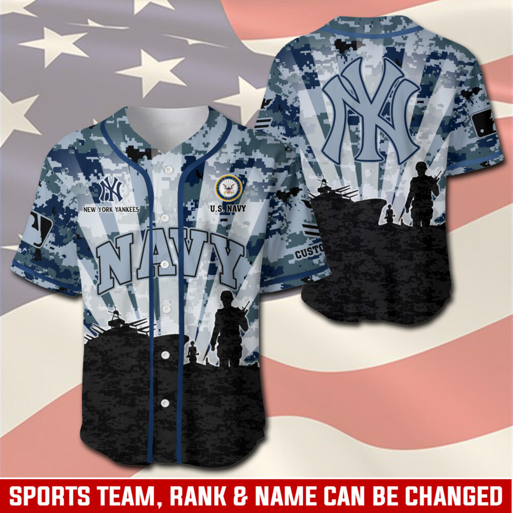 US Navy, E 2 Blue - Baseball Jersey