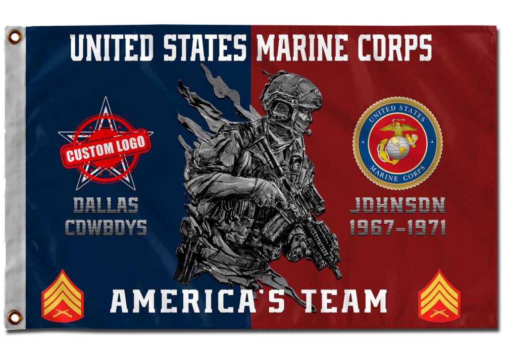 US Marine Corps, I Walked The Walk - Flying Flag 3×5 Feet(90×150 Cm) - Image 2