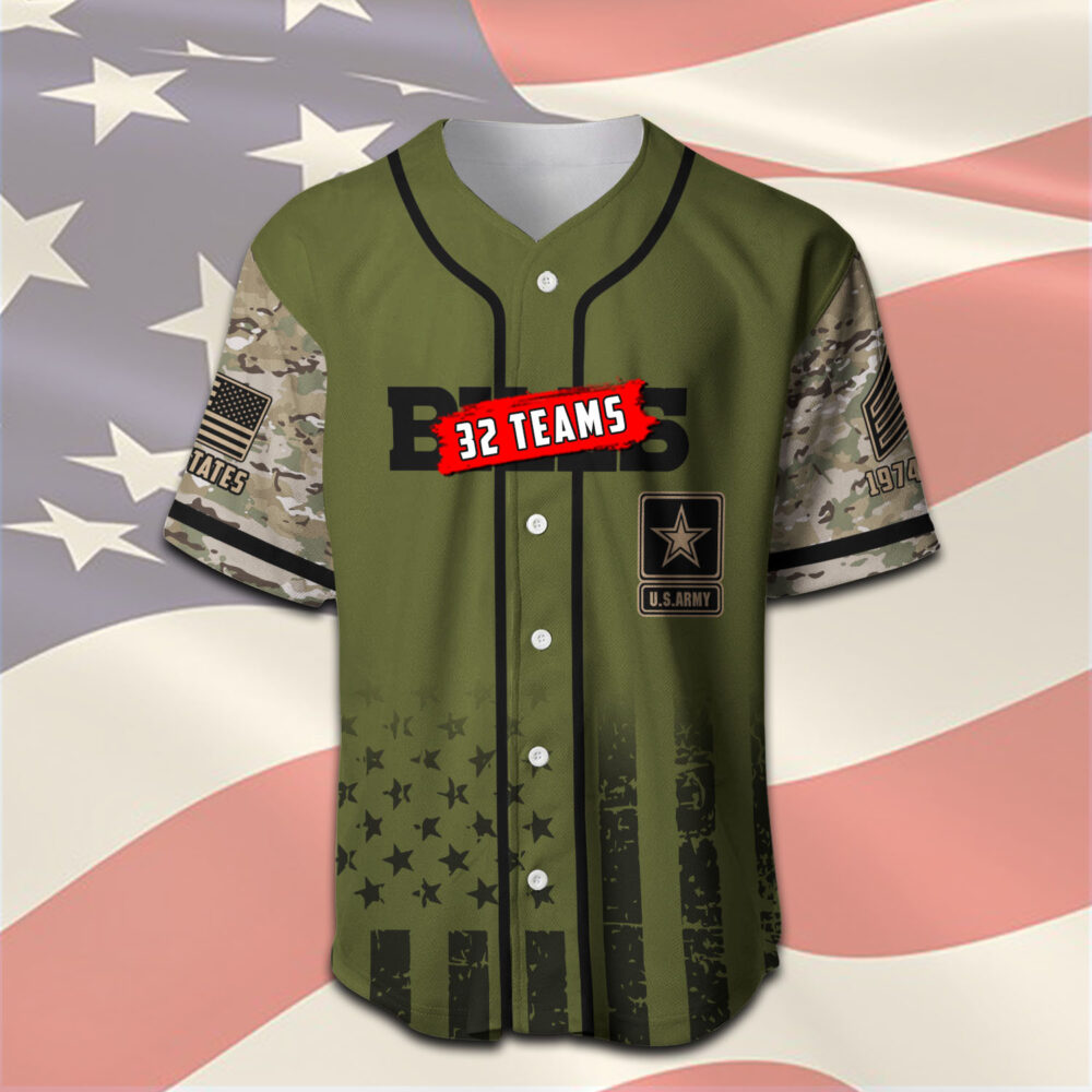 US Army, O 2 Army First Lieutenant - Baseball Jersey - Image 2