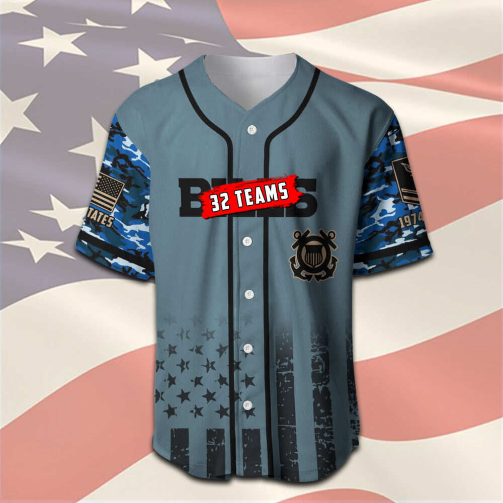 US Coast Guard, E 7 Gold - Baseball Jersey - Image 2