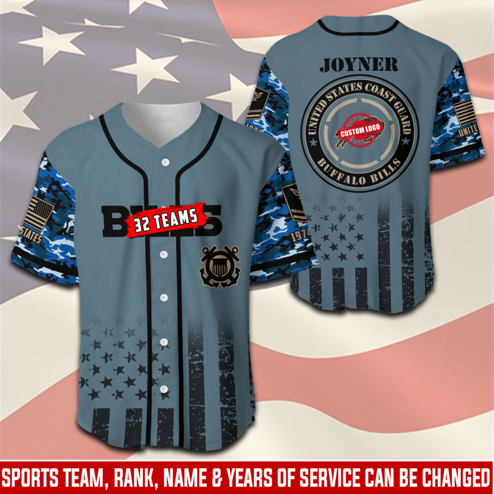 US Coast Guard, E 7 Gold - Baseball Jersey
