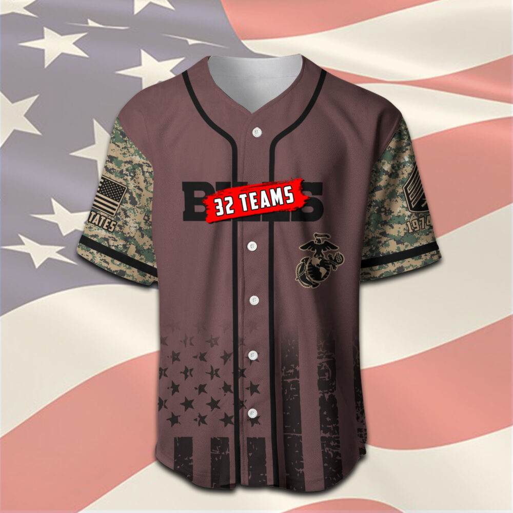 US Marine Corps, Never Retreat, Never Surrender - Baseball Jersey - Image 2